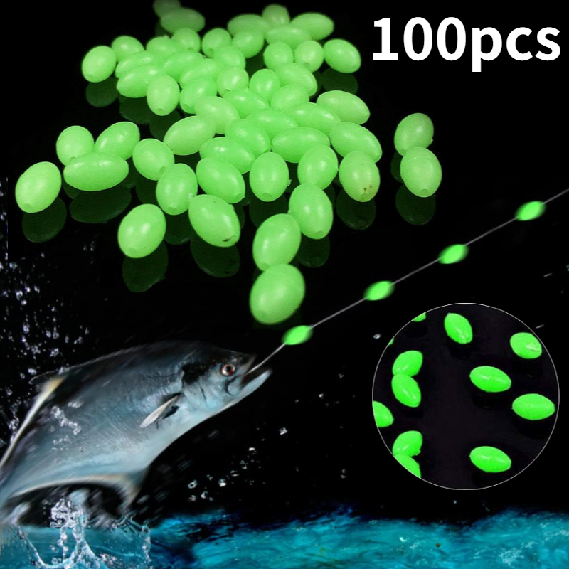 Fishing Equipment Used - 100 pz/lotto Ovale Notte Luminosa Perline