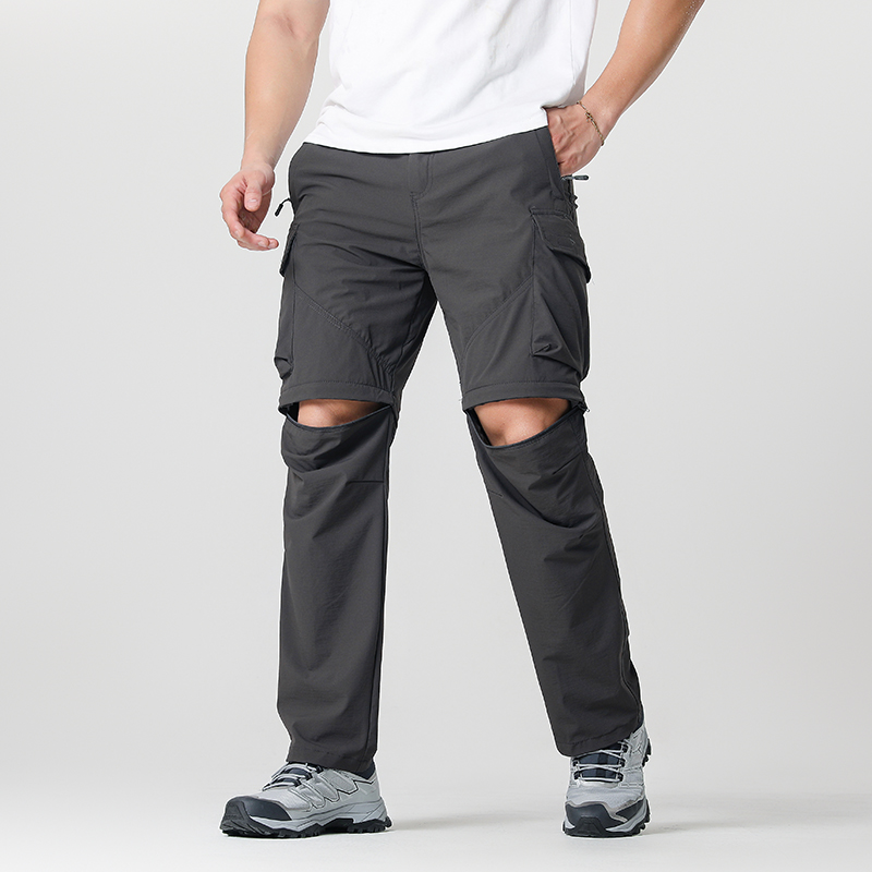 Fishing Gear - Pantaloni convertibili da escursionismo cargo da